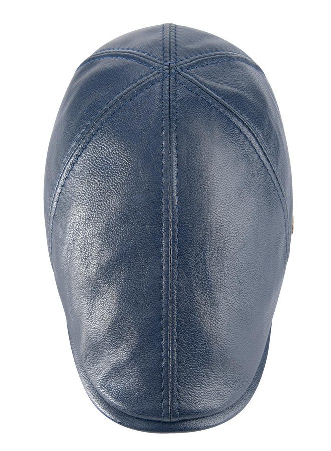 VOBOOM Leather Ivy Newsboy Caps 6 Panel Cabbie Beret Hat (7 1/2, Navy) - Image 4